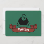 ビリヤード誕生日パーティープールテーマカスタム写真 招待状 (裏面)