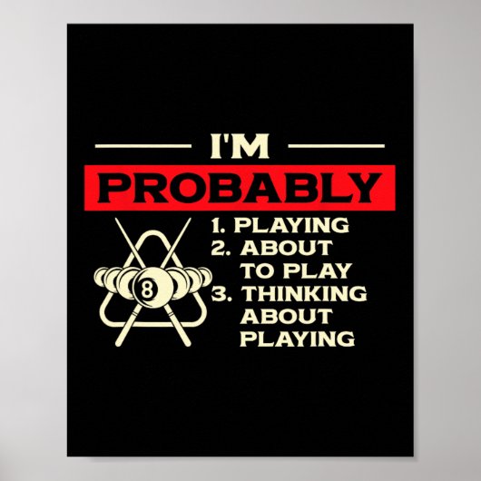 ビリヤード遊ズの考え件かな ポスター (正面)