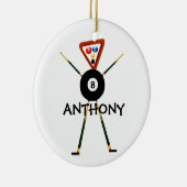 ビリヤード選手の漫画 セラミックオーナメント (右)