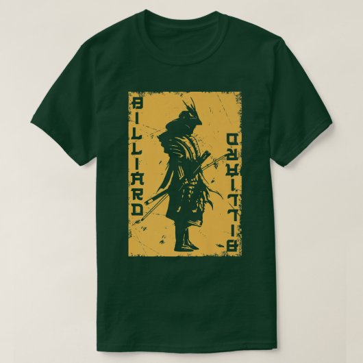 ビリヤード選手サムライジャパン戦士スヌーカープー Tシャツ (デザイン正面)