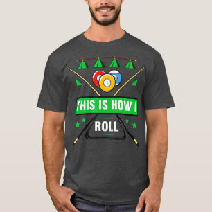 ビリヤード選手ビリヤード台キュースティックスヌッカー Tシャツ