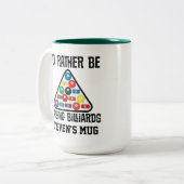 ビリヤード選手プールゲーム ツートーンマグカップ (正面左)