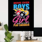 ビリヤード選手 |この女の子のビリ遊ーダー ポスター (ホームオフィス)