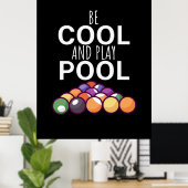 ビリヤード選手 |ビリーカッコいいドとビリ遊ヤードのプール ポスター (ホームオフィス)