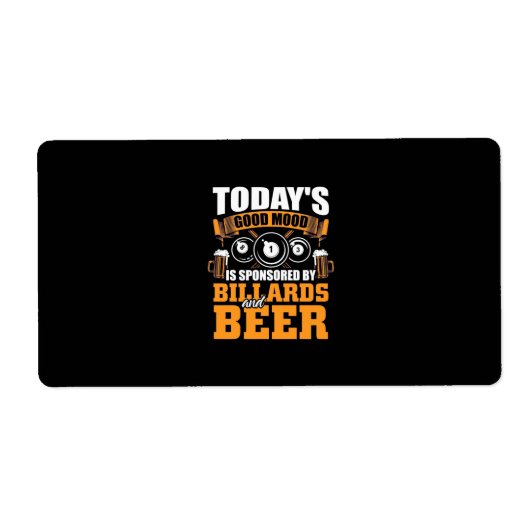 ビリヤード選手 |今日のビリヤードとビール ラベル (正面)