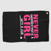 ビリヤード選手 | Pool Billiards Girl With A Cue ゴルフタオル (横)