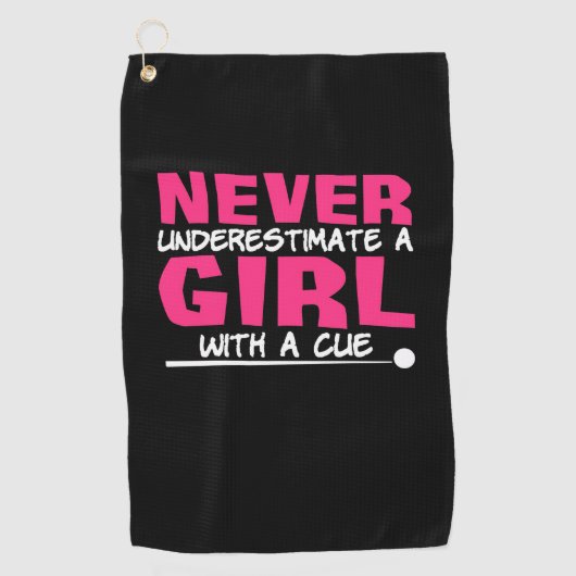 ビリヤード選手 | Pool Billiards Girl With A Cue ゴルフタオル (正面)