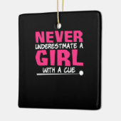 ビリヤード選手 | Pool Billiards Girl With A Cue セラミックオーナメント (左)