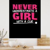 ビリヤード選手 | Pool Billiards Girl With A Cue ポスター (キッチン)