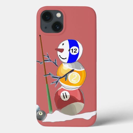 ビリヤード雪だるま Case-Mate iPhoneケース (裏面)