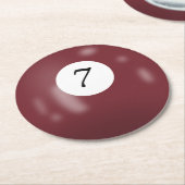 ビリヤード7ボール ラウンドペーパーコースター (アングル)