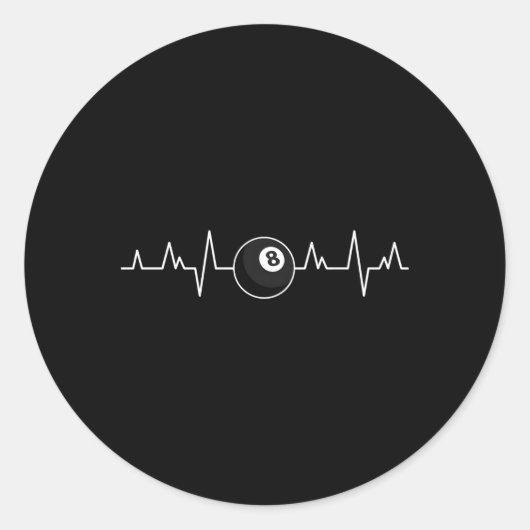 ビリヤード8ボールをヘビートプレーヤー ラウンドシール (正面)