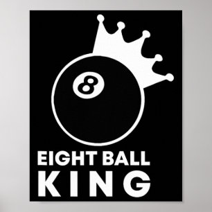 ビリヤード8ボールキング8ボールプールプレイヤーラッキー ポスター