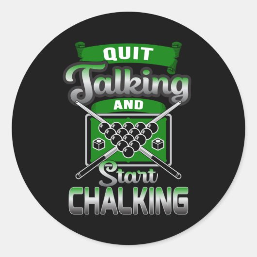 ビリヤード8ボールビリヤードおもしろいギフト ラウンドシール (正面)