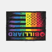 ビリヤード8ボールプールビリヤード米国国旗 – Bil フリースブランケット (正面(横))