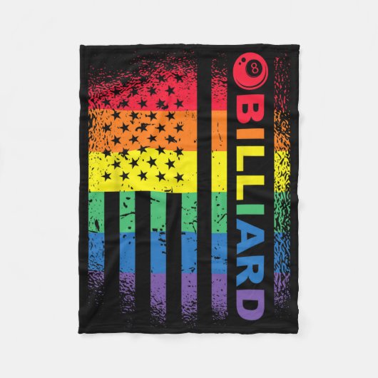 ビリヤード8ボールプールビリヤード米国国旗 – Bil フリースブランケット (正面)