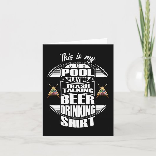 ビリヤード8ボールプールプレイヤー皮肉ノベルティユーモア カード (正面)