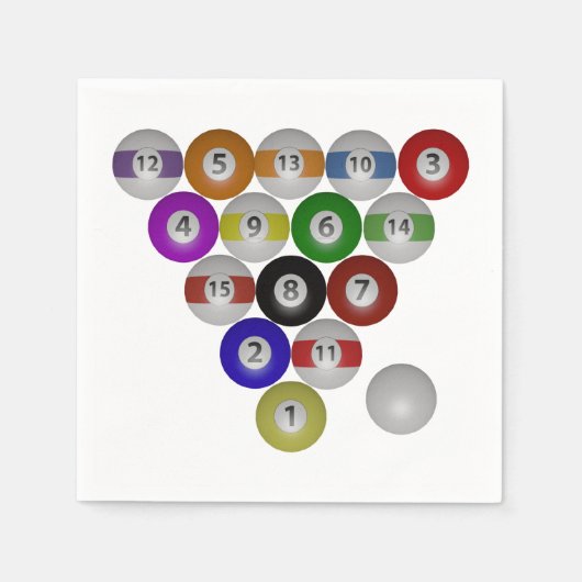 ビリヤード8ボールラック スタンダードカクテルナプキン (正面)