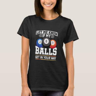 ビリヤード8ボール遊プールテーブルキュースティックスヌッカー Tシャツ