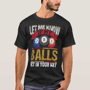 ビリヤード8ボール遊プールテーブルキュースティックスヌッカー Tシャツ