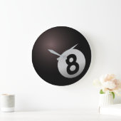 ビリヤード8ボール ラージ壁時計 (ホーム)