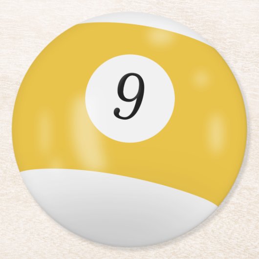 ビリヤード9ボール ラウンドペーパーコースター (正面)