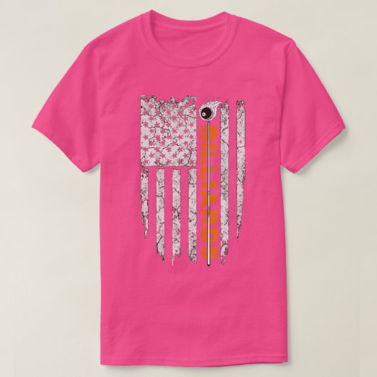 ビリヤード・アメリカ国旗のビリヤードs tシャツ (デザイン正面)