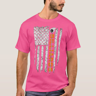 ビリヤード・アメリカ国旗のビリヤードs tシャツ