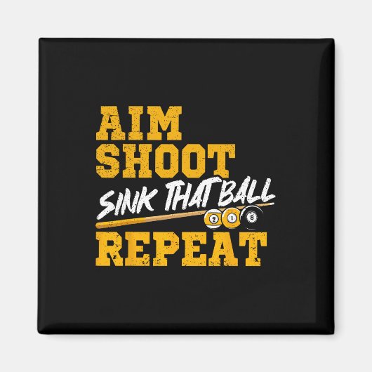 ビリヤード・エイムシュート・シンクThat Ball Repeat Pool 8 B マグネット (正面)