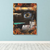 ビリヤード・キュースポーツ キャンバスプリント (インサイチュ (ウッドフロア))