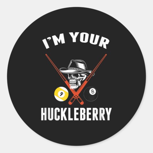ビリヤード・ギフトのビリヤード・プールIm Your Huckleberry ラウンドシール (正面)