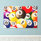 ビリヤード・コラージュ・トリプチチ キャンバスプリント (インサイチュ (ウッドフロア))