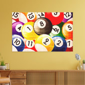 ビリヤード・コラージュ・トリプチチ キャンバスプリント (インサイチュ (リビング))