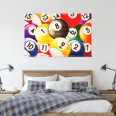 ビリヤード・コラージュ・トリプチチ キャンバスプリント (インサイチュ (寝室))