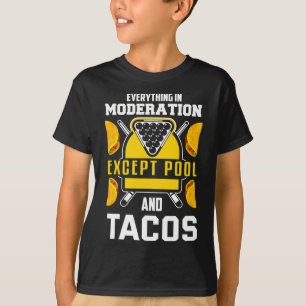 ビリヤード・シャツジョークTaco恋人ビリヤード・プールPla Tシャツ