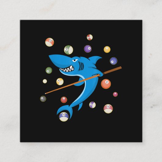 ビリヤード·シャーク8ボール·プレーヤー·プール·テーブル·キュー·スティック スクエア名刺 (正面)