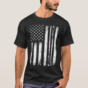 ビリヤード・スティックUSAフラッグプールプレーヤー8ボールトゥーナ Tシャツ