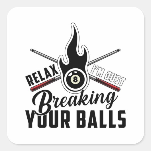 ビリヤード・スヌッカー8ボールビリヤード・ギフトおもしろいギフト スクエアシール (正面)