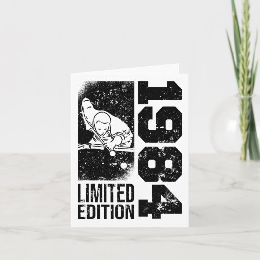 ビリヤード・スヌーカーゲームヴィンテージ1984誕生日・プール –  カード (正面)