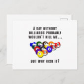 ビリヤード・スヌーカープールビリヤードおもしろいギフトアイディア ポストカード (正面/裏面)