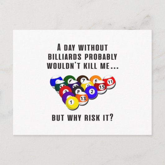 ビリヤード・スヌーカープールビリヤードおもしろいギフトアイディア ポストカード (正面)