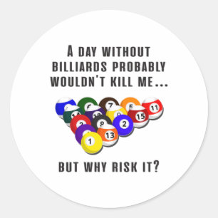 ビリヤード・スヌーカープールビリヤードおもしろいギフトアイディア ラウンドシール