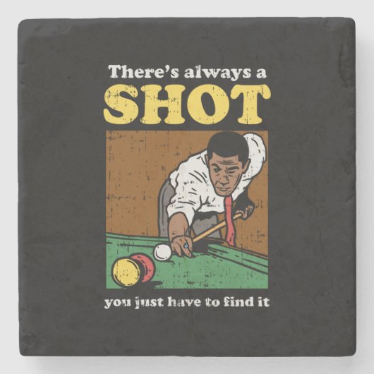 ビリヤード・スヌーカーレトロ ストーンコースター (正面)