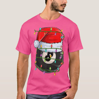 ビリヤード・スポーツ愛好家クリスマスライトSanta Billiard C Tシャツ