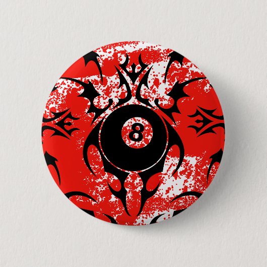 ビリヤード・トライバル。 缶バッジ (正面)