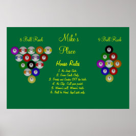 ビリヤード・ハウス・プール・ルール ポスター
