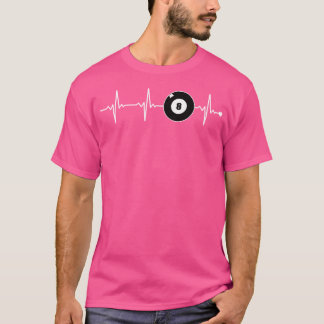 ビリヤード・ハートビートスヌーカーボールプールプレイヤーBili Tシャツ