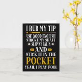 ビリヤード・プールおもしろい選手ビリヤード私は私の先端をこする カード (黄色い花)