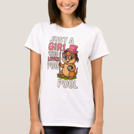 ビリヤード・プールで楽しむ女の子|過去記事 Tシャツ