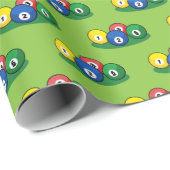 ビリヤード・プールのスヌーカー・ボールパターン ラッピングペーパー (ロールコーナー)